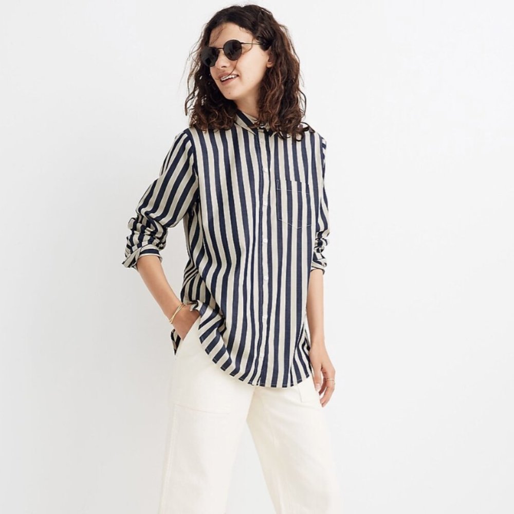 Madewell Tunic Shirt in Hampden Stripe